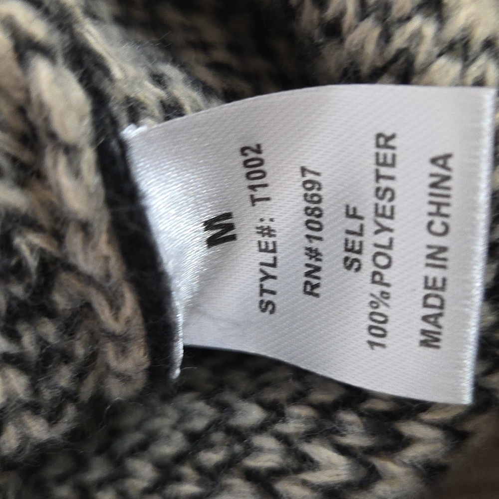 Sweet Rain Black and Cream Knit Sweater SZ MED OVERSIZED - Picture 5 of 7